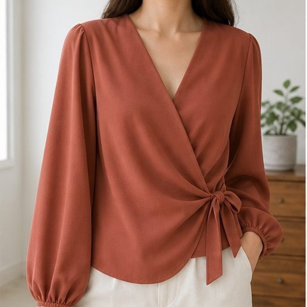Rust Tunic Blouse - Picture 2 of 6